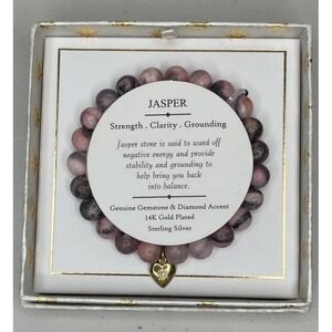 Shivam Jasper Gemstone 14k Gold Plated Sterling Silver Bracelet